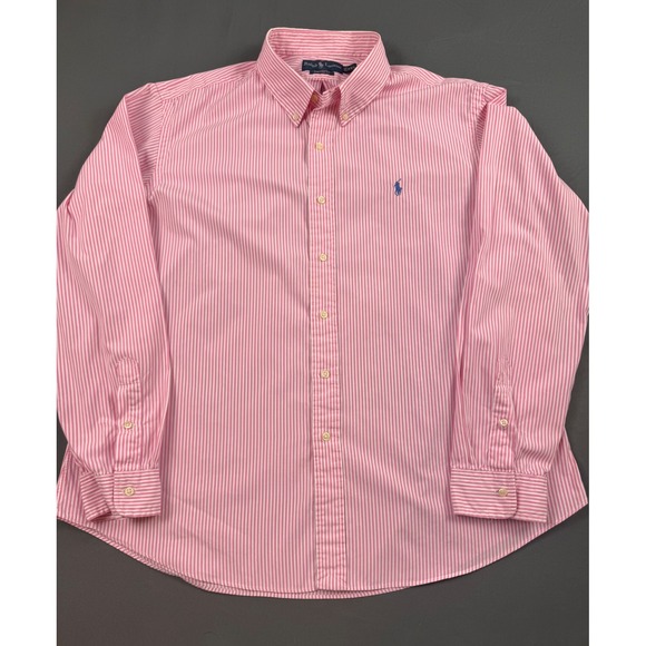 Ralph Lauren Other - Ralph Lauren Polo XXL Custom Fit Pink White Stripe Cotton Button Down Shirt Mens